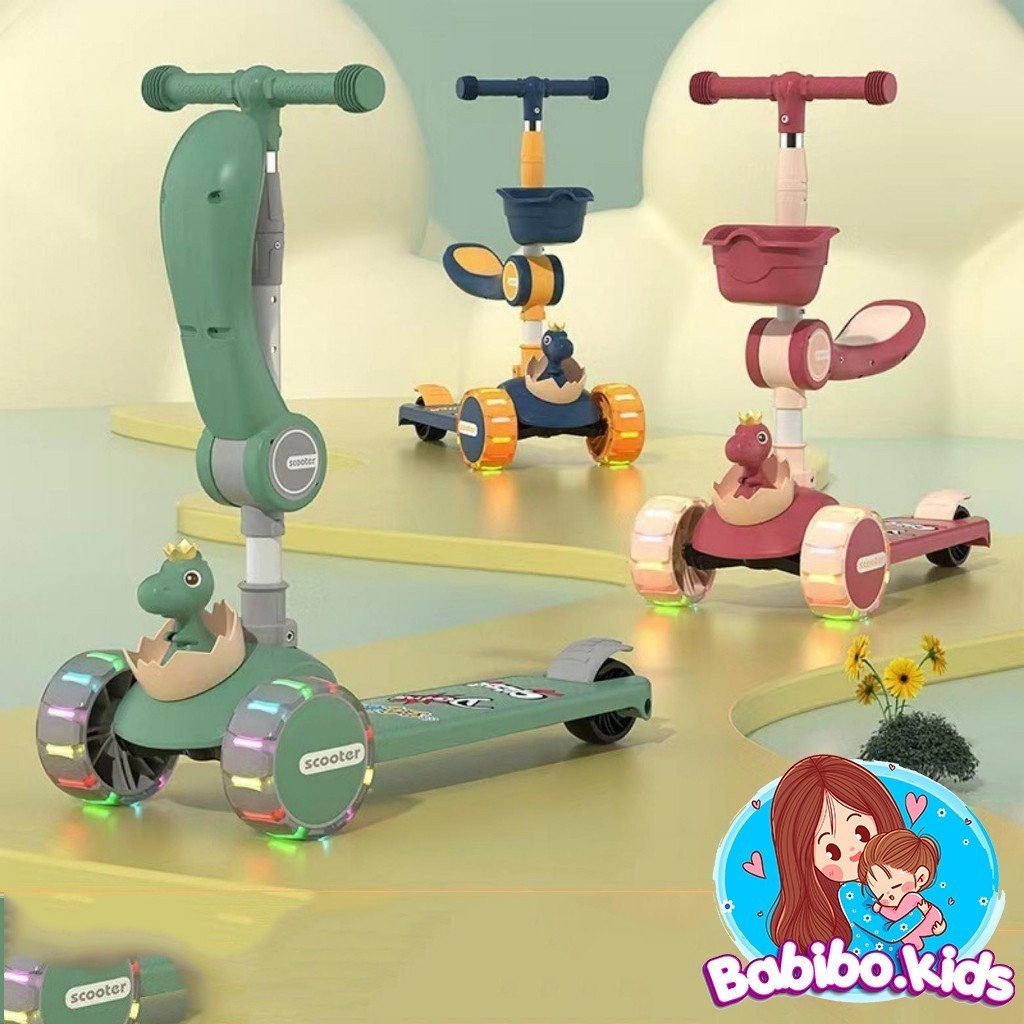 Xe trượt scooters cho bé, xe Scooters chòi chân cho bé có nhạc Babibo.kids