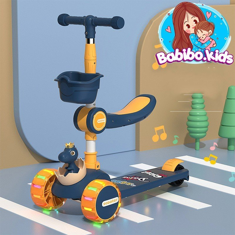 Xe trượt scooters cho bé, xe Scooters chòi chân cho bé có nhạc Babibo.kids