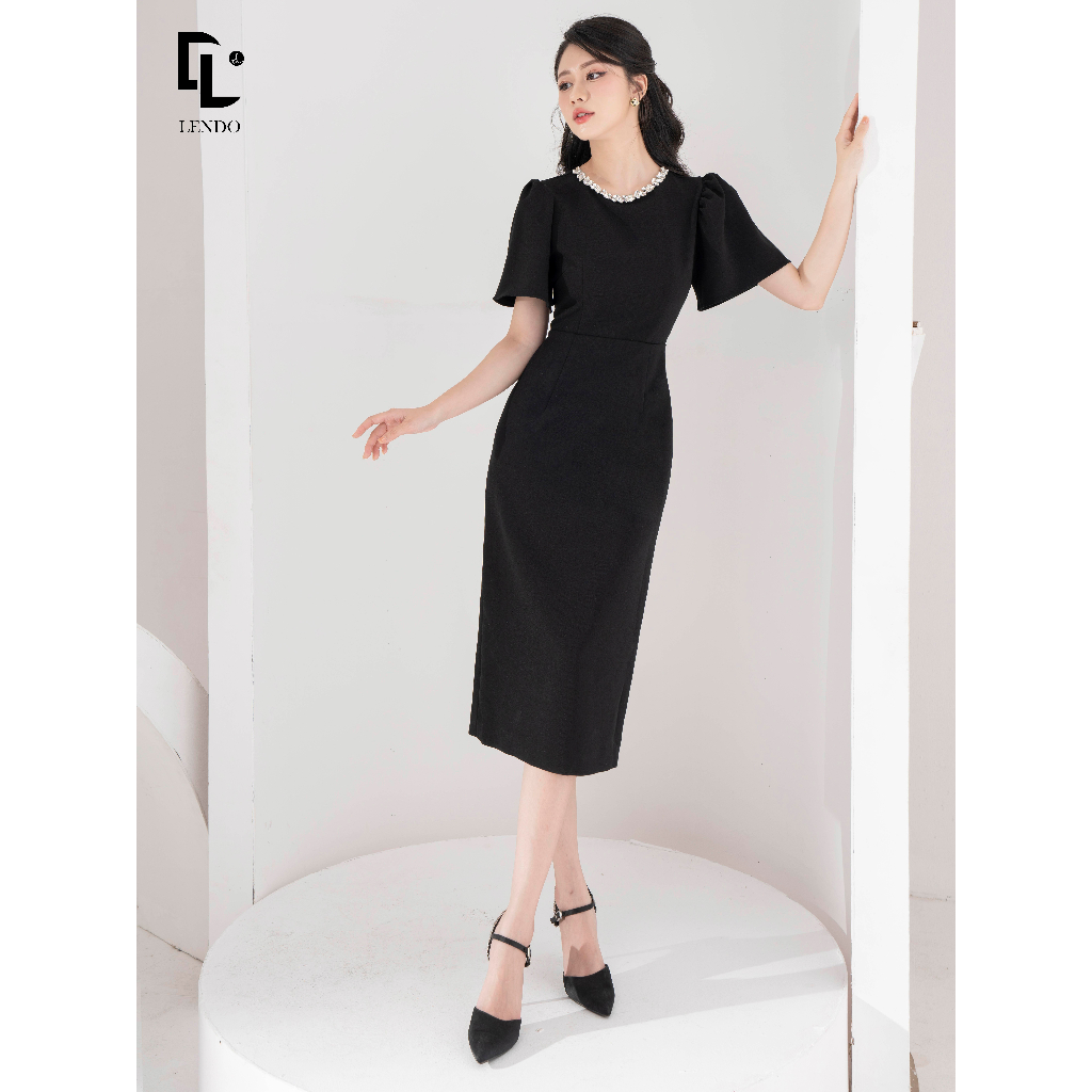 Đầm Tiệc Bút Chì Đính Đá Cổ Tôn Dáng LENDO DT230562