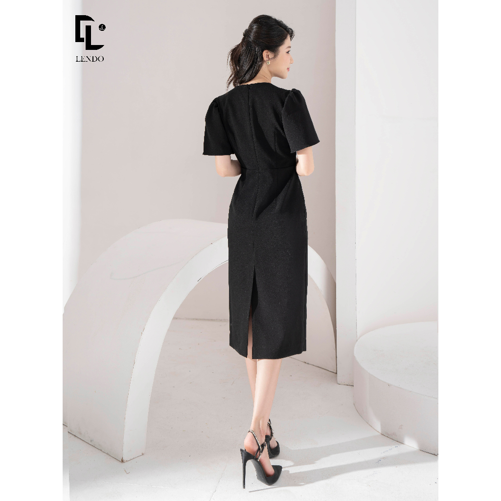 Đầm Tiệc Bút Chì Đính Đá Cổ Tôn Dáng LENDO DT230562