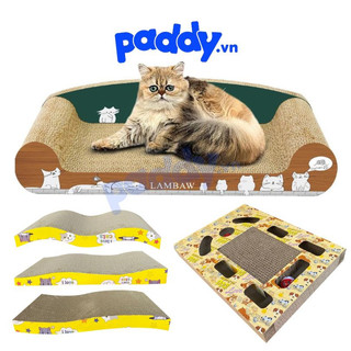 Bàn Cào Móng Mèo Giấy (Tặng Cỏ Mèo Catnip)