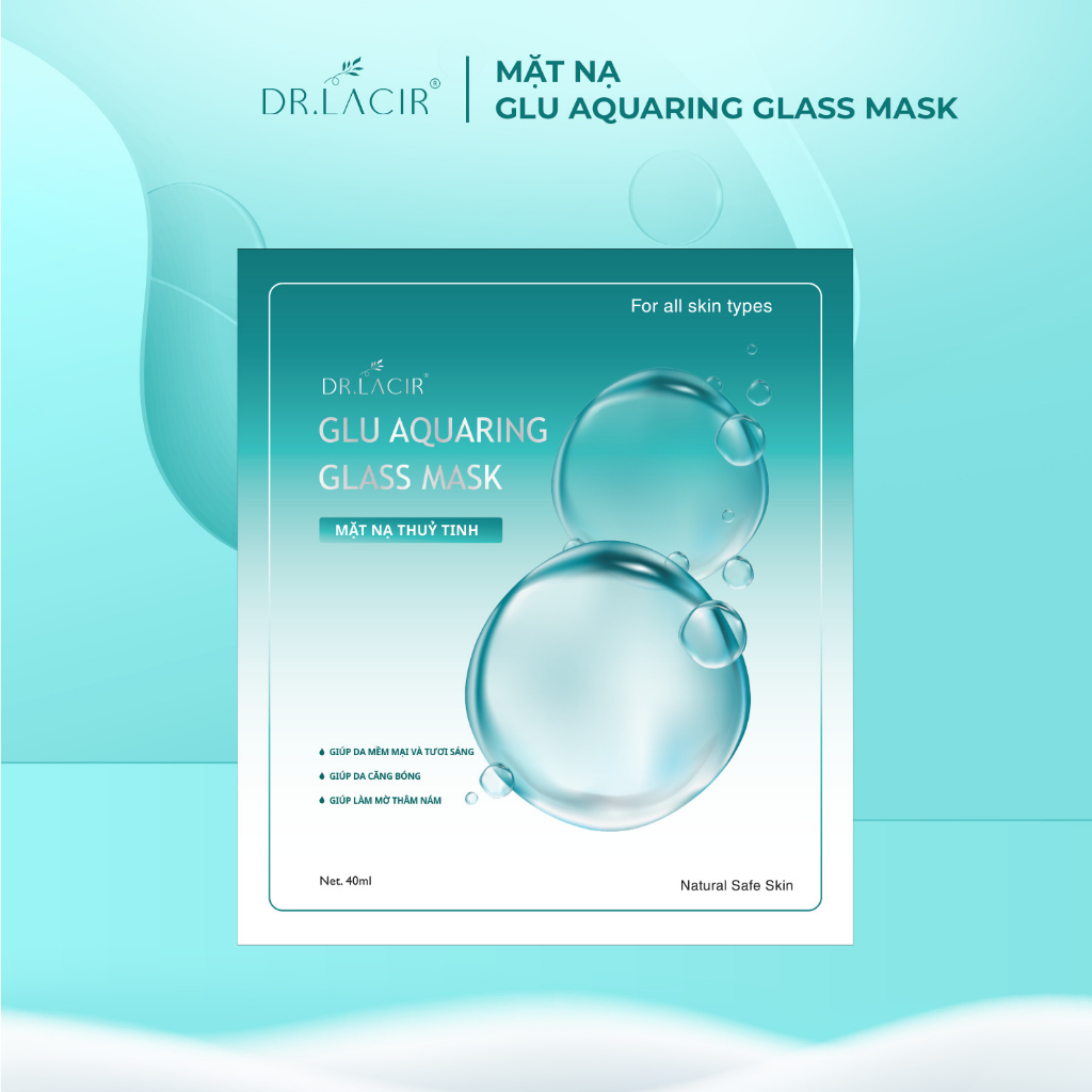 Mặt nạ thủy tinh Drlacir Glutathione Aquaring Glass Mask giảm mụn sáng da ngăn ngừa lão hóa hộp 6 miếng - Chính hãng