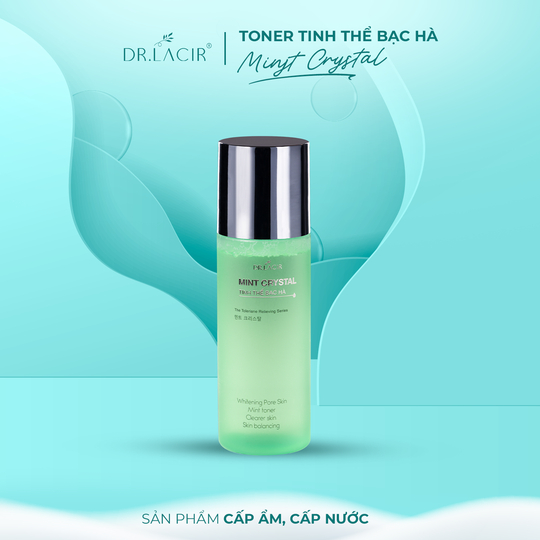 Toner tinh thể bạc hà Mint Crystal Dr Lacir VN giúp se khít lỗ chân lông cân bằng ẩm cấp ẩm cho da 100ml
