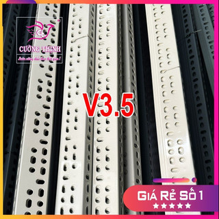 Thanh sắt v lỗ v3x5cm dày 1.6 ly - dài 20-30-40-50-60-80-100cm. thép v lỗ đa năng.sắt lắp ghép kệ v