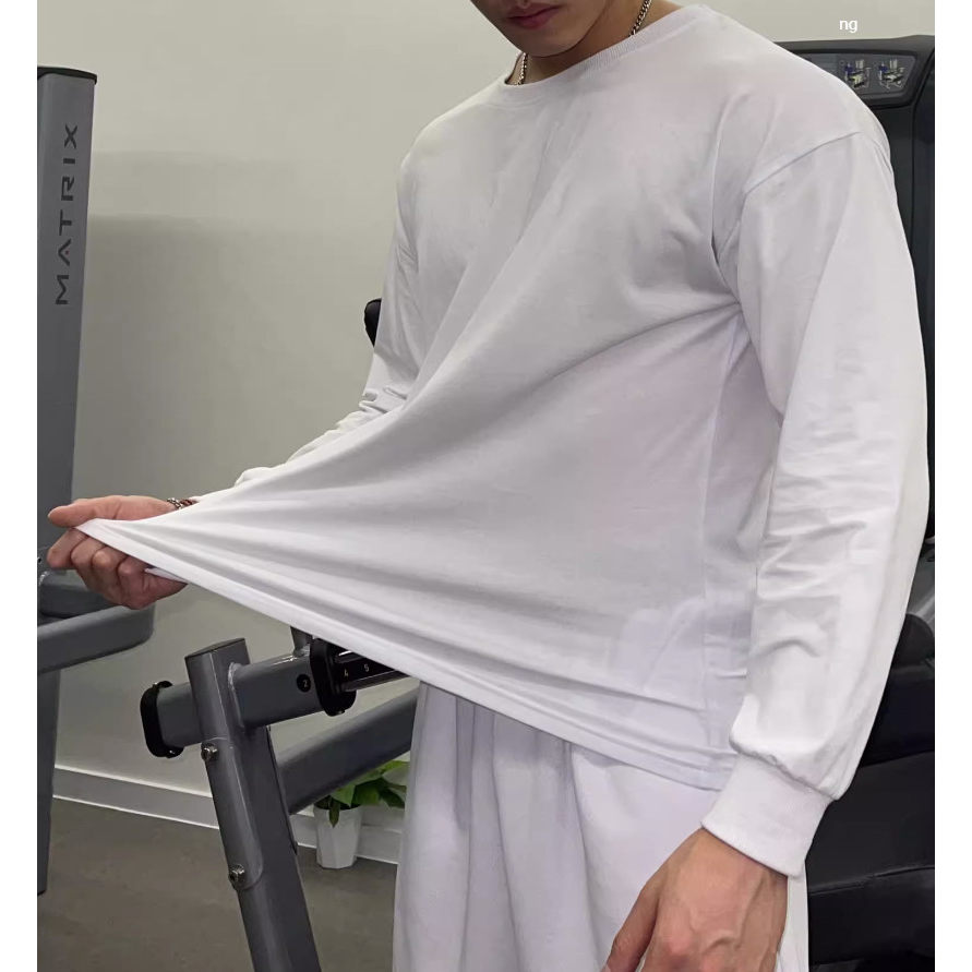 Áo Thun Cổ Tròn Trơn Dài Tay Phong Cách Thể Thao Sành Điệu Thời Trang Nam Nữ Unisex Chất Liệu Cotton Khô Thoáng