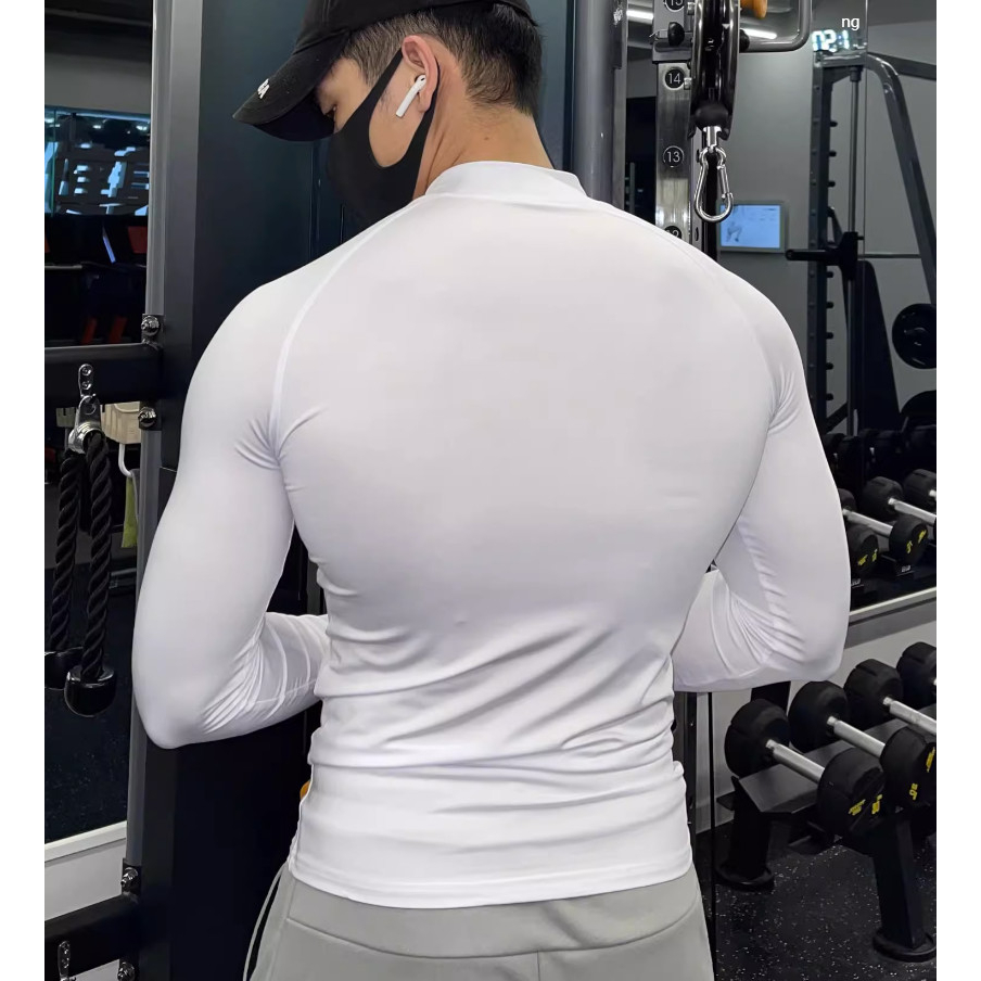 Áo Giữ Nhiệt Cỏ Cao Tròn Bo Bó Sát Body Phong Cách Thể Thao Tập Gym Sành Điệu, Chất Liệu Cotton Thun Lạnh Thoáng Khí