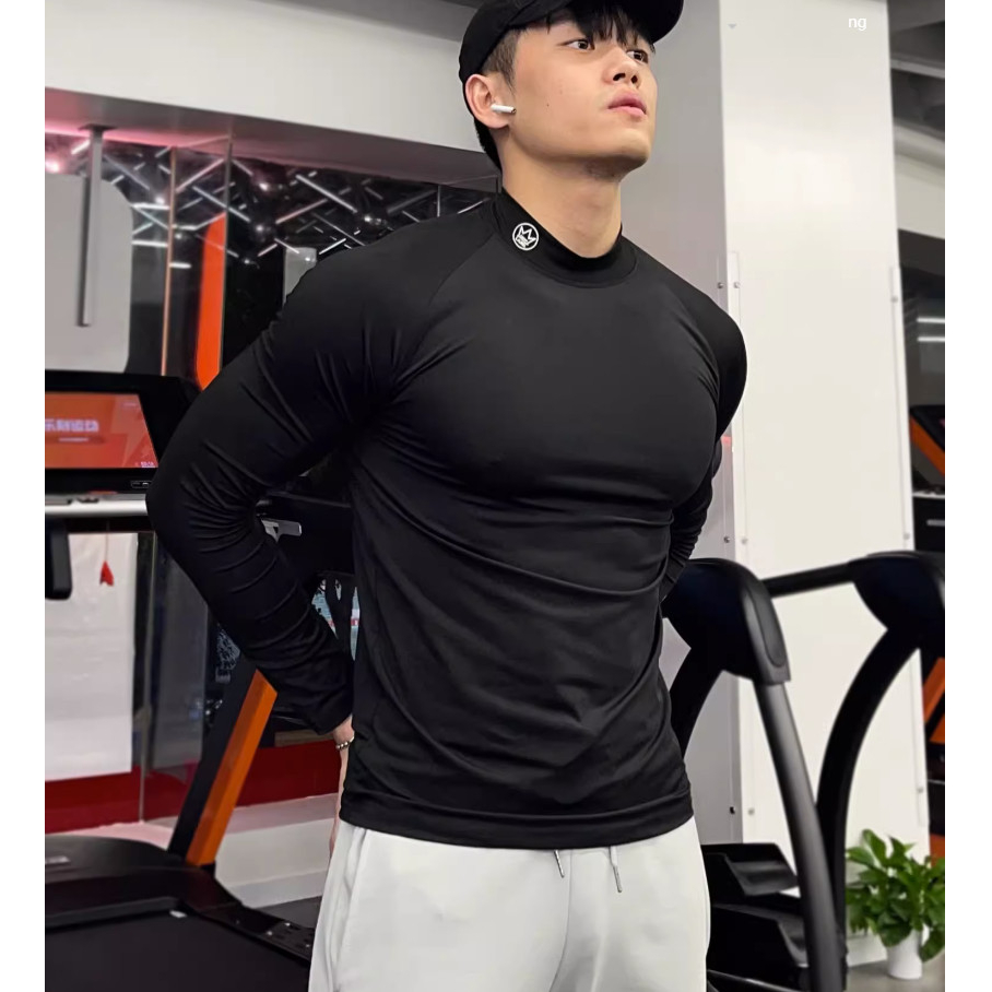 Áo Giữ Nhiệt Cỏ Cao Tròn Bo Bó Sát Body Phong Cách Thể Thao Tập Gym Sành Điệu, Chất Liệu Cotton Thun Lạnh Thoáng Khí