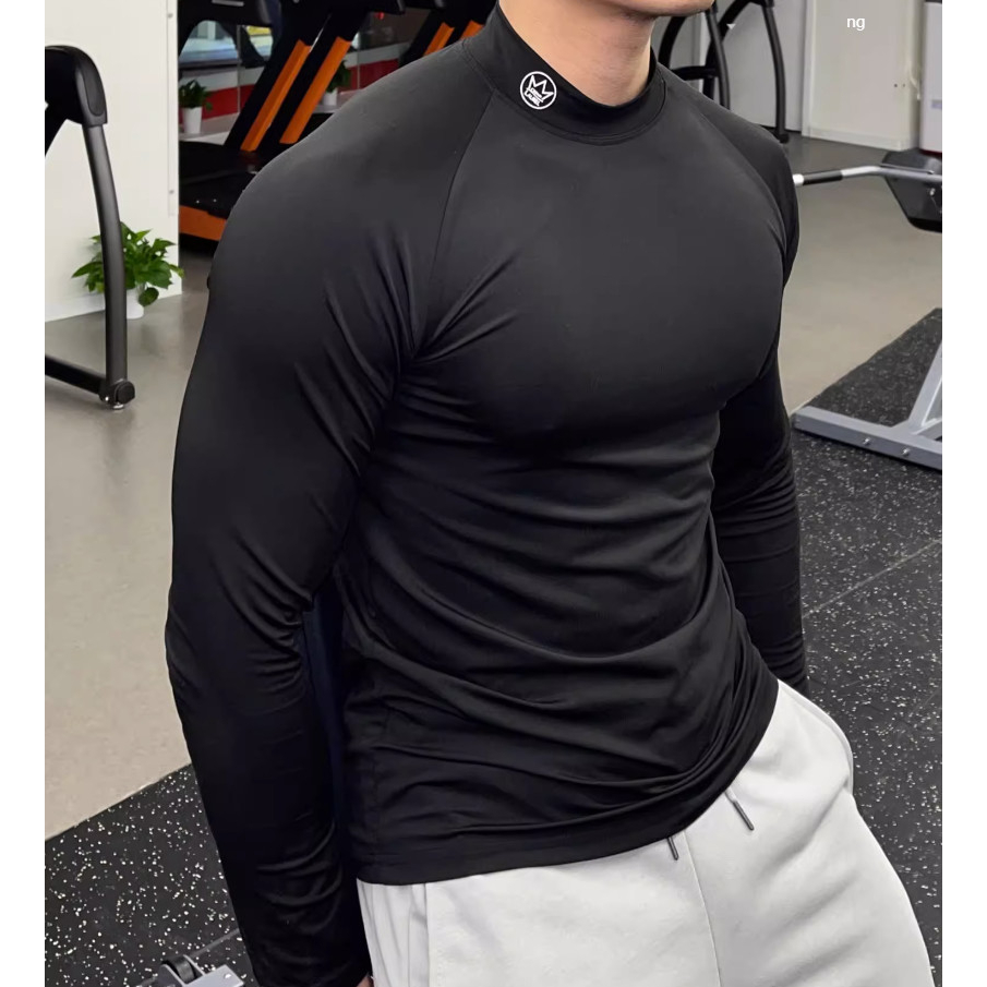 Áo Giữ Nhiệt Cỏ Cao Tròn Bo Bó Sát Body Phong Cách Thể Thao Tập Gym Sành Điệu, Chất Liệu Cotton Thun Lạnh Thoáng Khí