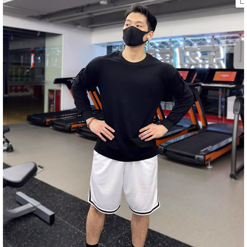 Áo Thun Cổ Tròn Trơn Dài Tay Phong Cách Thể Thao Sành Điệu Thời Trang Nam Nữ Unisex Chất Liệu Cotton Khô Thoáng