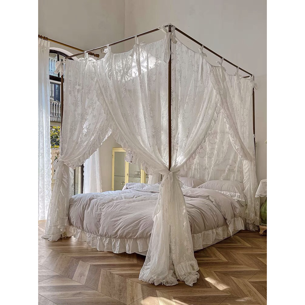 Rèm màn che ren nhún bèo màn khung decor trang trí studio, phòng ngủ thơ mộng