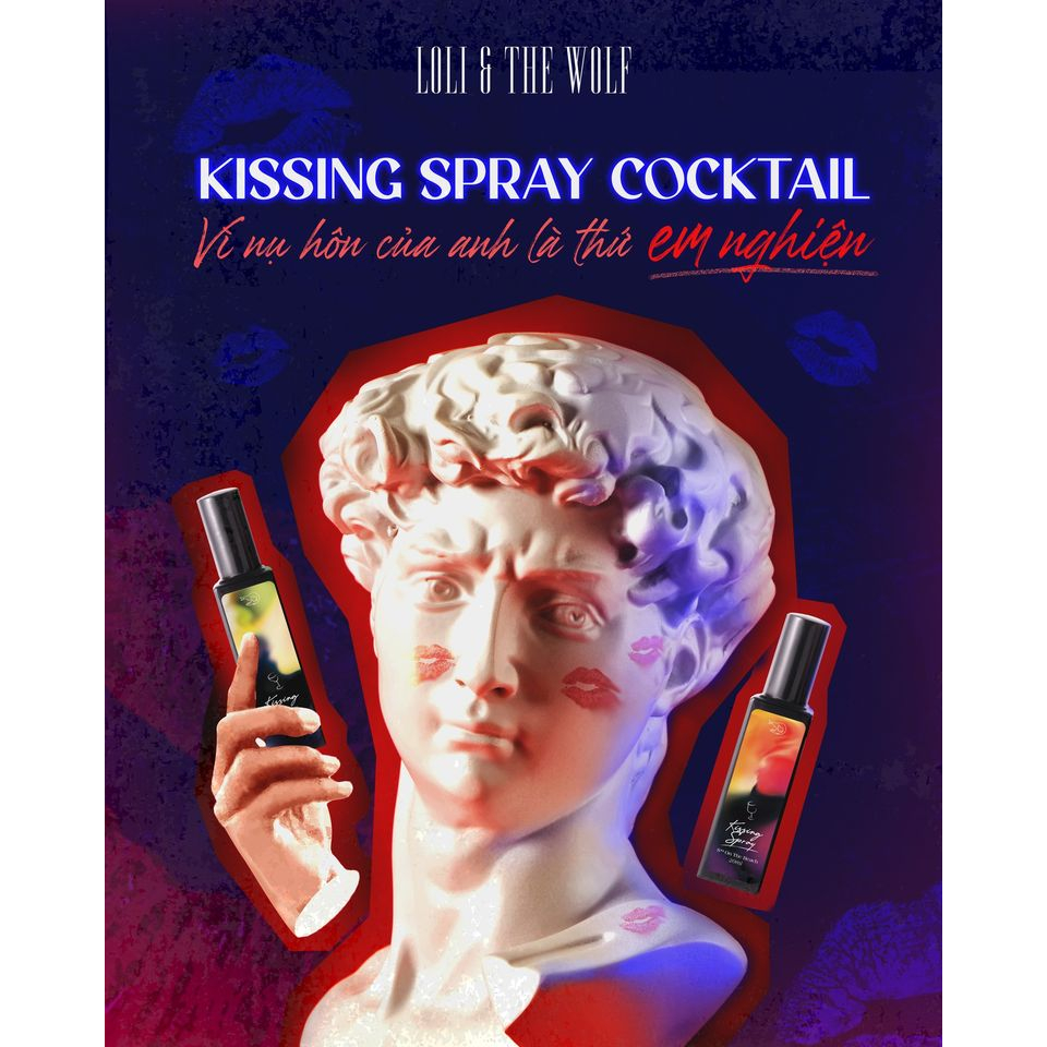 Xịt Thơm Miệng Kissing Spray Loli & The Wolf Vị Cocktail Chìm Đắm Hương Bạc Hà The Mát Chai 20ml