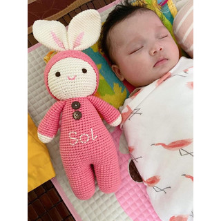 [Gấu bông an toàn cho bé] Thỏ Kitty 37cm-  len Cotton cao cấp đạt chứng nhận EOKO-TEX Đức.