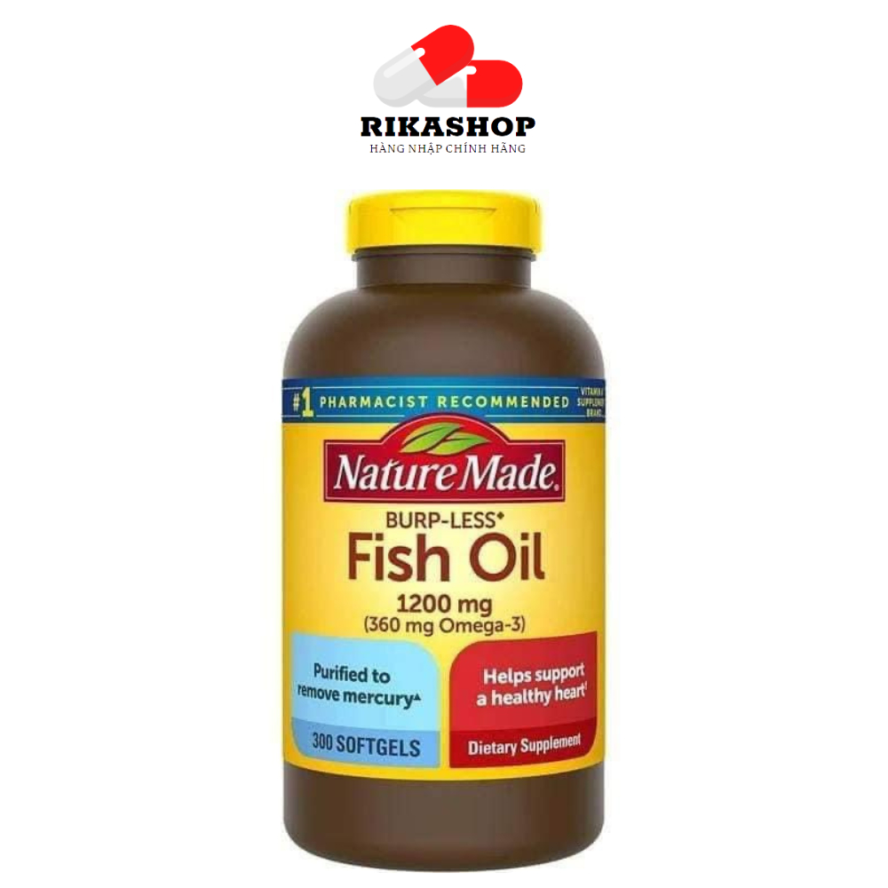 (Hàng Mỹ bao check )Mẫu mới date 2026-dầu cá Fish Oil 300 viên 1200mg chứa Omega 3 hàm lượng 360mg