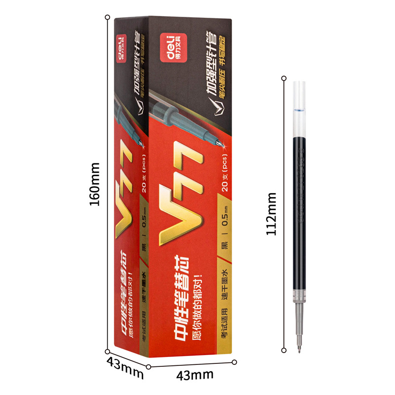 Ruột bút gel Deli V77 đầu ST ngòi 0,5mm