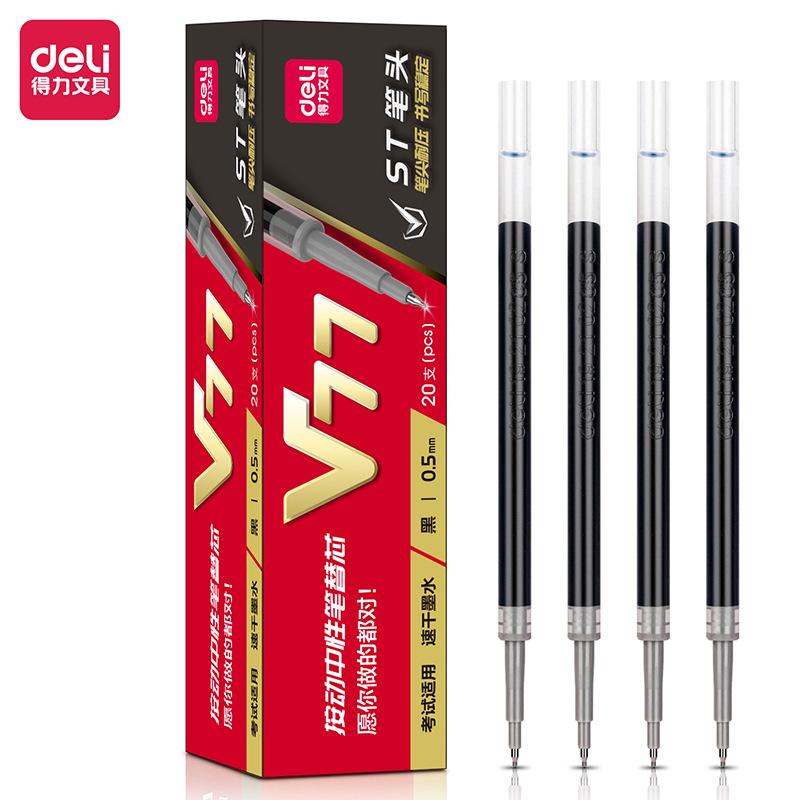 Ruột bút gel Deli V77 đầu ST ngòi 0,5mm