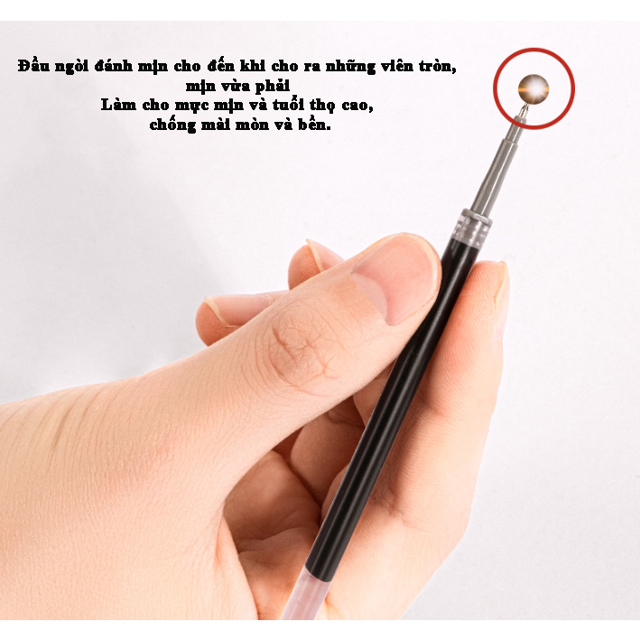 Ruột bút gel Deli V77 đầu ST ngòi 0,5mm