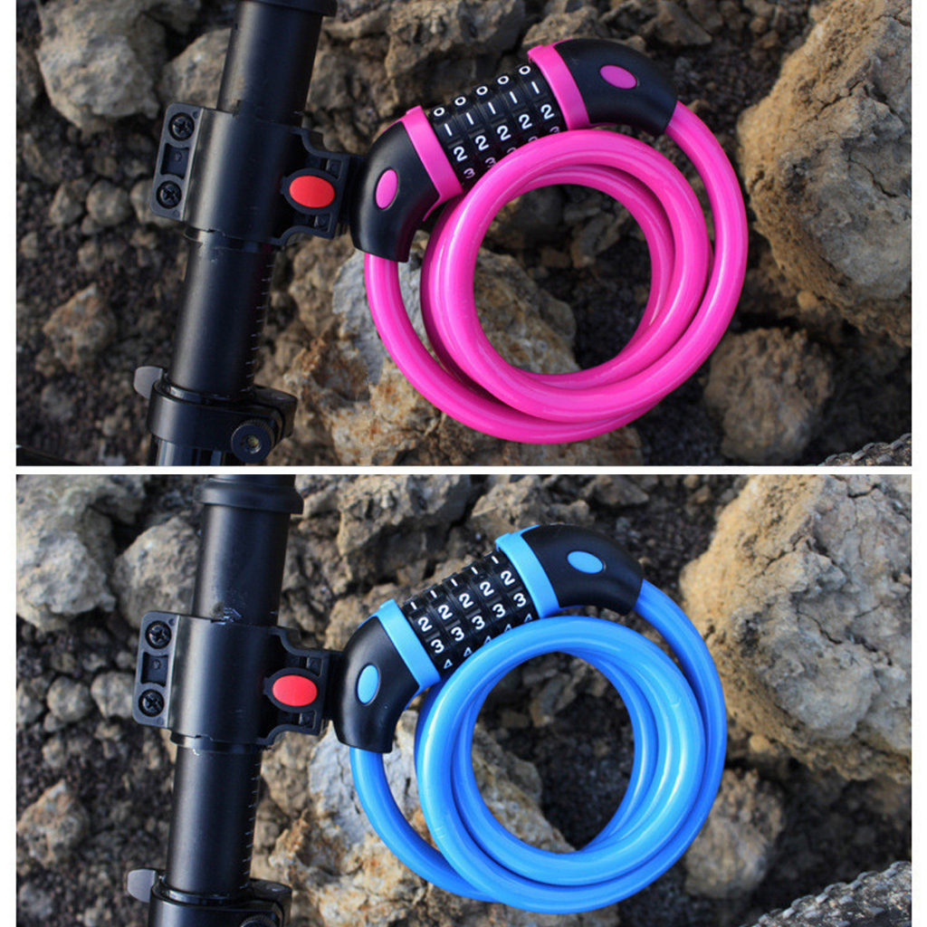 Khóa Xe Đạp Dây Lõi Thép 5 Số Dài 120cm – Chọn Màu – Bộ Khóa Xe Máy Thông Minh Chống Trộm Chống Cắt Cao Cấp