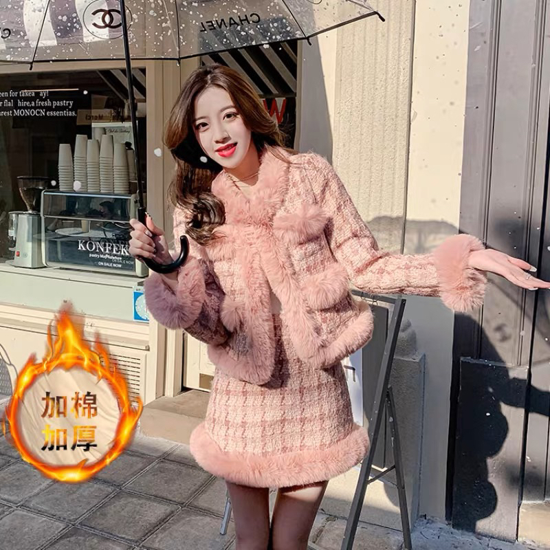 Order 10-12 ngày set váy dạ lông sang chảnh