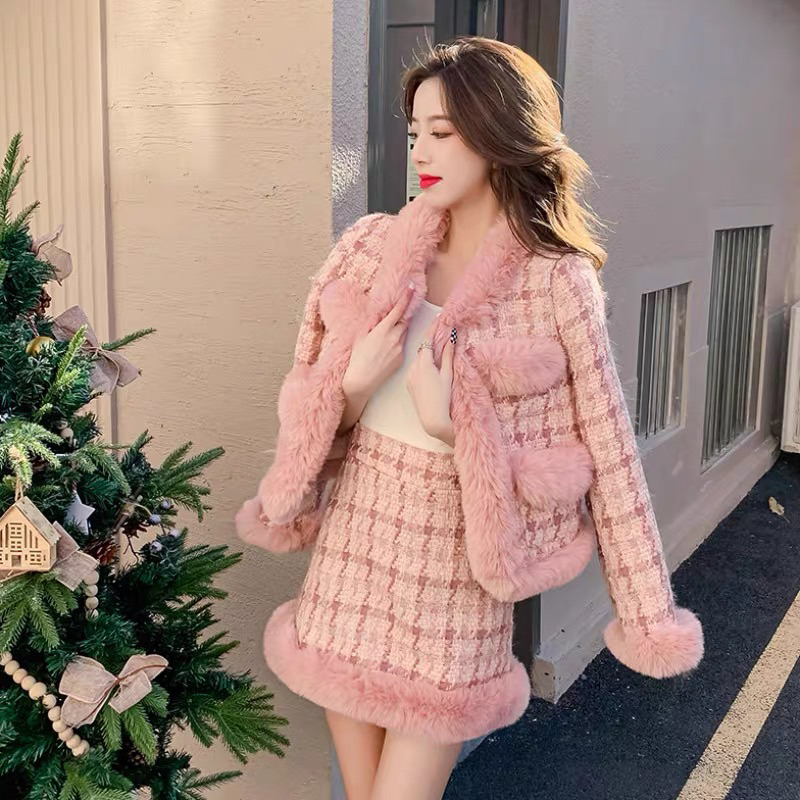 Order 10-12 ngày set váy dạ lông sang chảnh