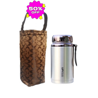 COMBO BÌNH GIỮ NHIỆT KIM CƯƠNG BAOL L7 1000ML+TÚI TRỤ DÀNH CHO HỌC SINH - LÕI INOX GIỮ NHIỆT TRÊN 8 TIẾNG