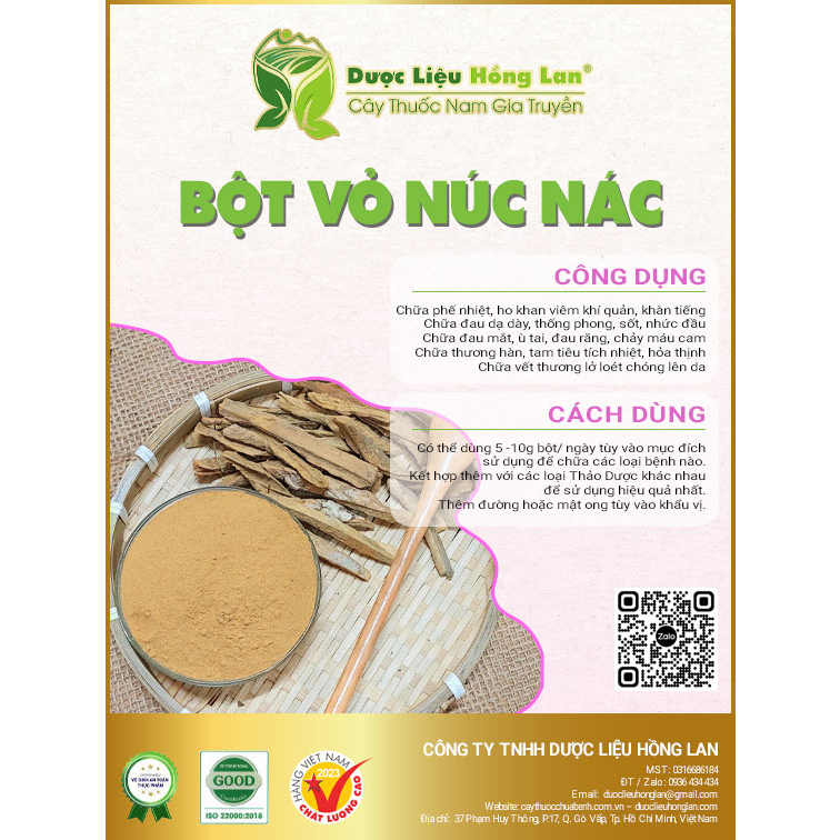 ✅ Bột Vỏ Núc Nác nguyên chất (Bột thảo mộc không pha chộn tạp chất, đã sao thơm, không chất bảo quản)