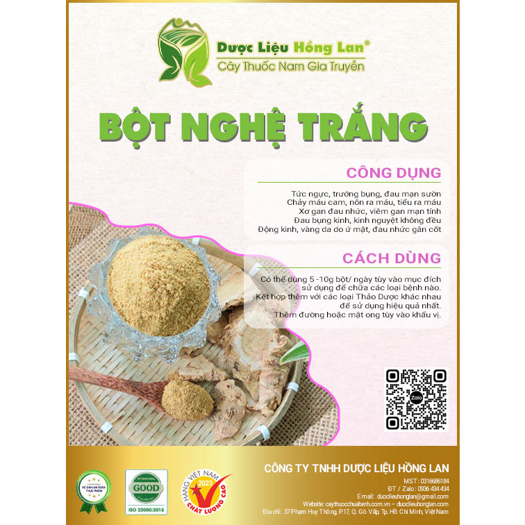 ✅ Bột thảo dược Củ Nghệ Trắng loại 1 nguyên chất (không pha chộn tạp chất, đã sao thơm, không chất bảo quản)