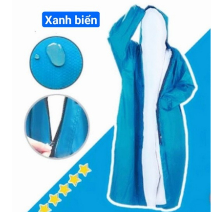 Áo Mưa Người Lớn Dây Kéo Trước Da Cá  Vải Dù Vân Tổ Ong  Siêu Bền, Chống Thấm Cao Cấp