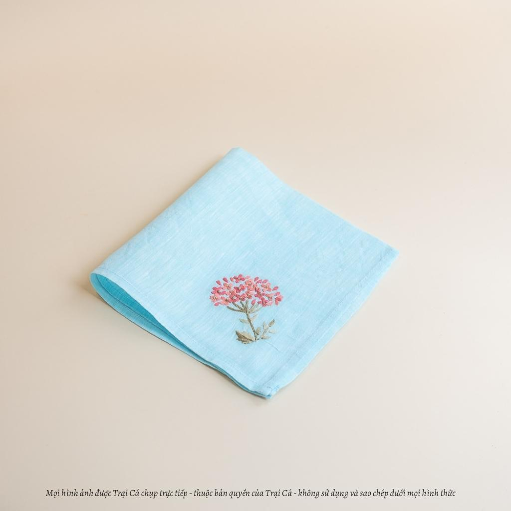Khăn thêu tay họa tiết hoa 4 Mùa TRẠI CÁ HOME - Thêu Tay Thủ Công