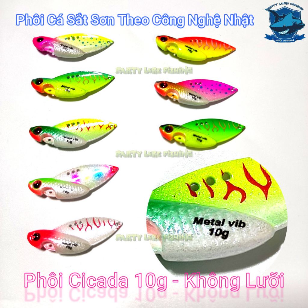 Phôi cá sắt Cicada 10g không lưỡi , mồi câu cá lóc, chẽm... sơn theo công nghệ Nhật
