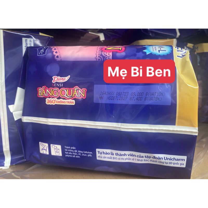 Băng đêm dạng quần Diana 5 chiếc/gói size ML - gói tiết kiệm Chính Hãng date mới