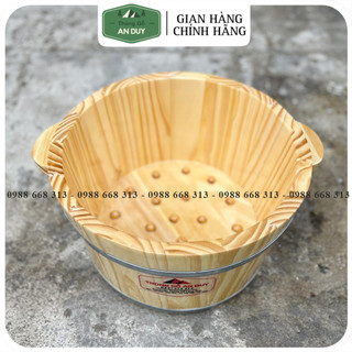 Chậu gỗ ngâm chân hạt massage, chậu gỗ thông nhập khẩu