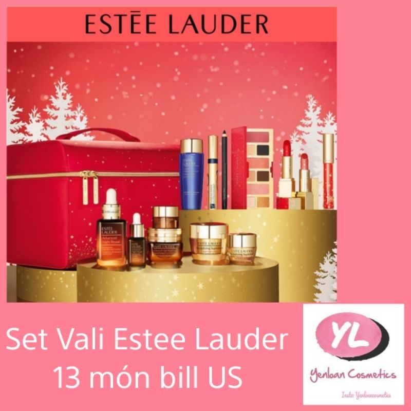Tách set vali quà tặng estee lauder Us 2023 (serum, son, bảng má, bảng mắt, chì..)