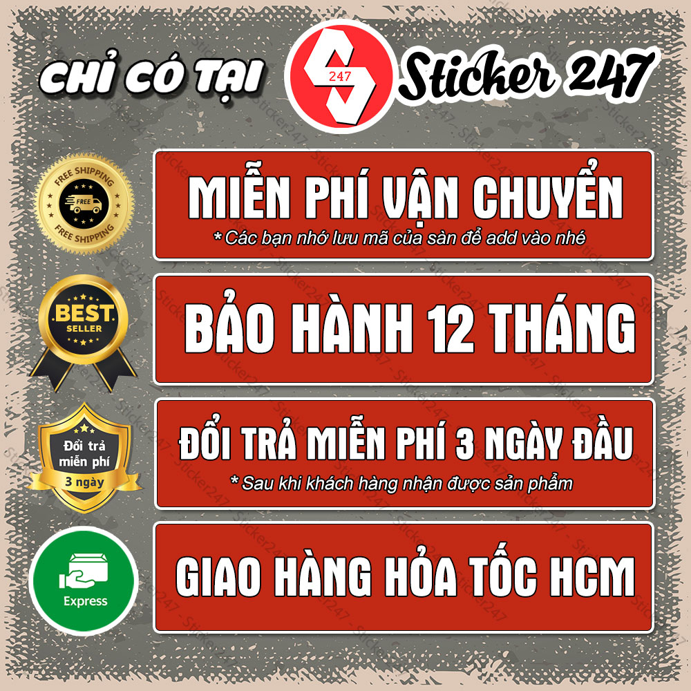 Sticker Vintage Labels 🌈𝑭𝒓𝒆𝒆𝒔𝒉𝒊𝒑 Sticker Dán Mũ Bảo Hiểm, Dán Vali, Đàn Guitar - Hình Dán Chống Nước - Mix Chủ Đề R12