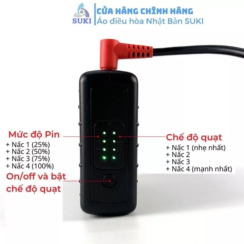 Bộ pin quạt áo điều hòa 30000 mah 12v không chổi than chính hãng GIFV bảo hành 1 năm