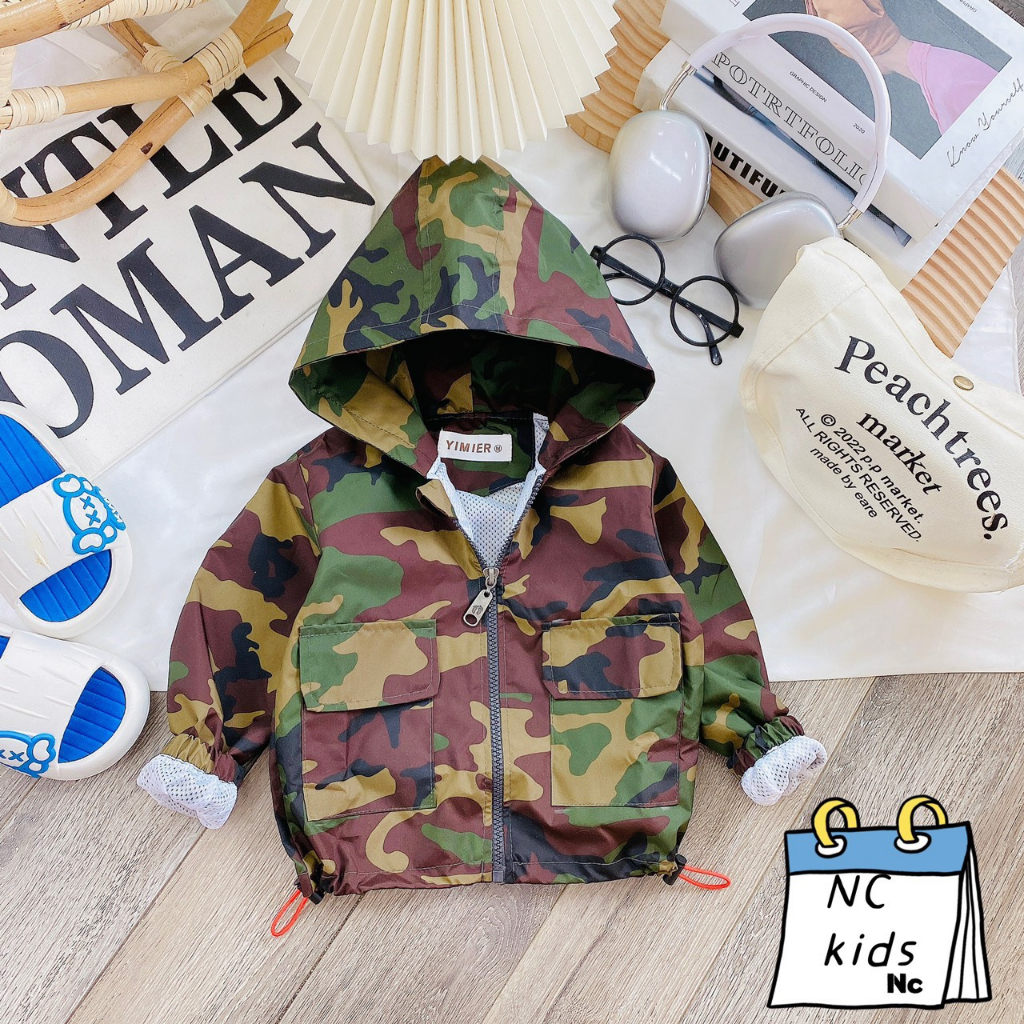 Áo khoác gió 2 lớp thu đông họa tiết sắc màu ngộ nghĩnh cho bé trai, bé gái  8-18kg