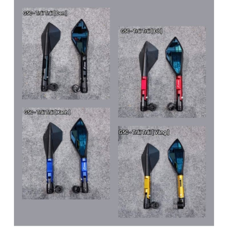 Gương 5 Cạnh Rizoma Nhôm CNC Tăng Kèm 3 Lục Giác Gập Sát Mặt Đồng Hồ Hàng Đẹp Full Hộp Gắn Các Dòng Xe Máy