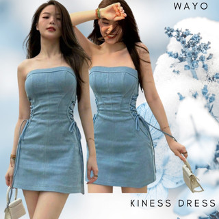 [Kiness Dress] Đầm WAYO thiết kế denim cúp ngực rút dây eo sang trọng