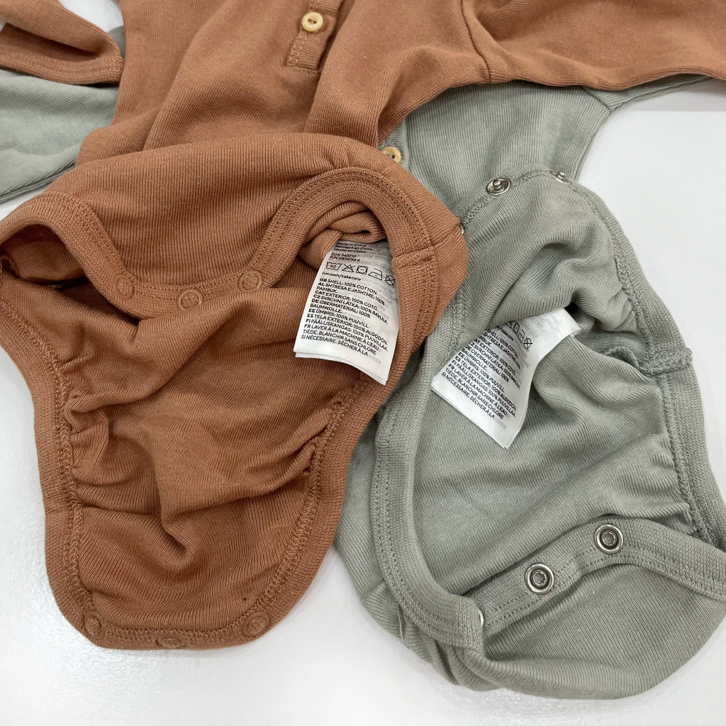 Bodysuit cho bé trai  dài tay cổ tròn organic cotton màu trơn sơ sinh - 3 tuổi  body chip bé trai áo liền quần bé trai