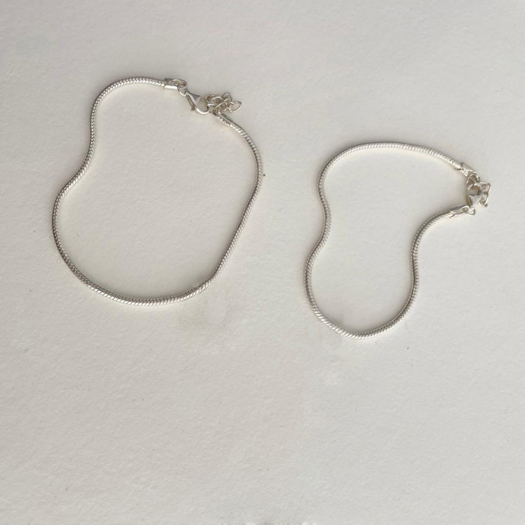 Vòng tay đôi dây Pan chất liệu bạc 925, vòng tay bạc nam nữ Devan Silver