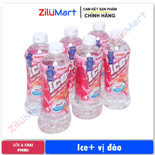 Nước trái cây Ice vị đào (lốc 6 chai) loại 490ml
