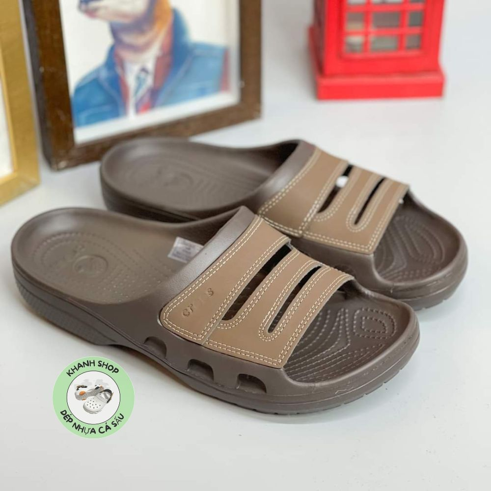 Dép lê cross yukon sport cho nam, chuẩn xịn full box màu nâu