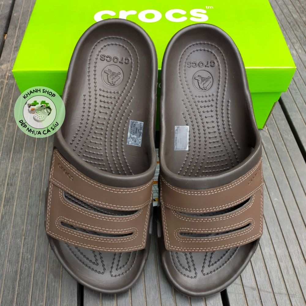 Dép lê cross yukon sport cho nam, chuẩn xịn full box màu nâu
