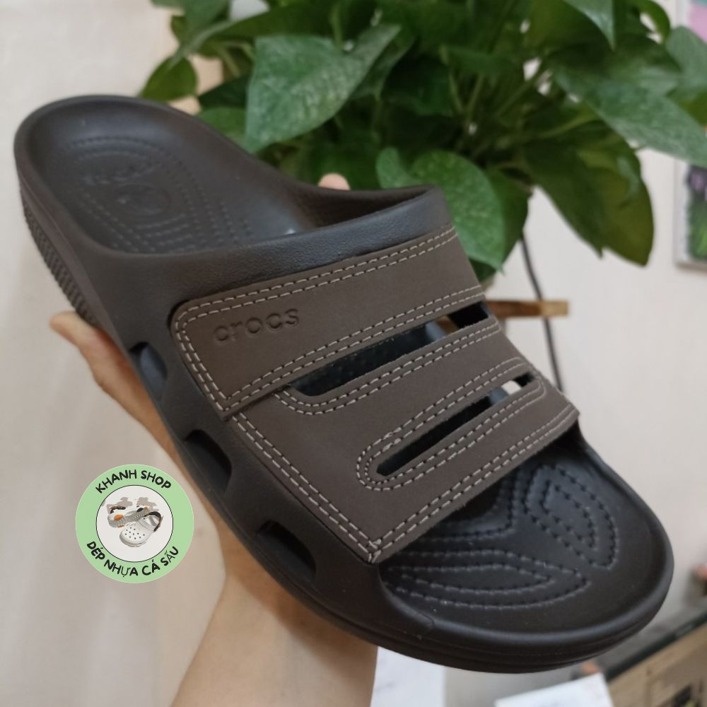 Dép lê cross yukon sport cho nam, chuẩn xịn full box màu nâu