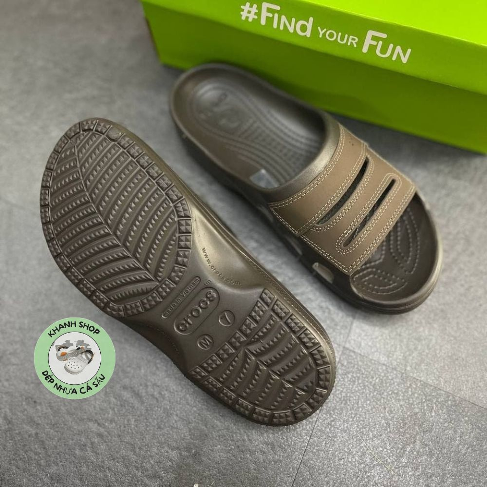 Dép lê cross yukon sport cho nam, chuẩn xịn full box màu nâu