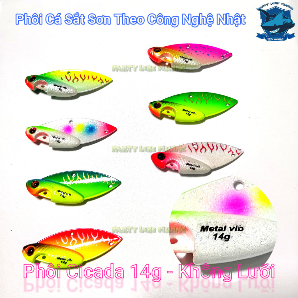 Phôi cá sắt Cicada 14g không lưỡi , mồi câu cá lóc, chẽm... sơn theo công nghệ Nhật