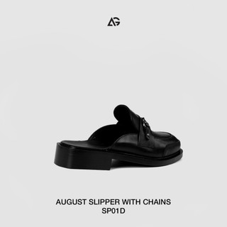 Dép Sục Da Nam Cao Cấp Giả Form Giày August Slipper With Chains SP01