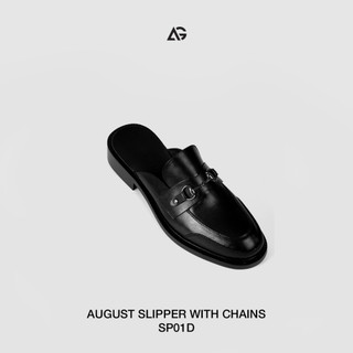 Dép Sục Da Nam Cao Cấp Giả Form Giày August Slipper With Chains SP01