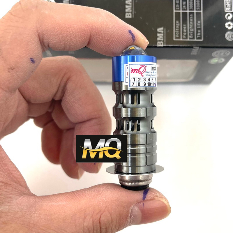 Đèn Pha Led Bi Cầu Mini 2 Mầu Chân M5 Cos Vàng Pha Trắng Đèn Pha Xe Dream Đèn H6