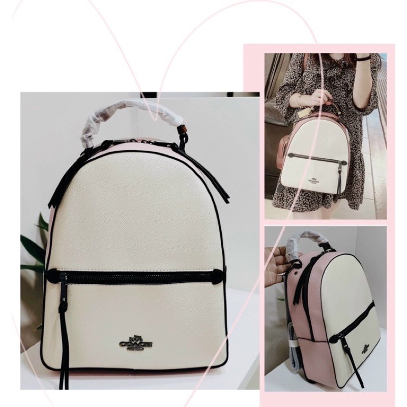 -Balo form vuông siêu  Coaz Jordyn backpack--tone trắng xinh xắn