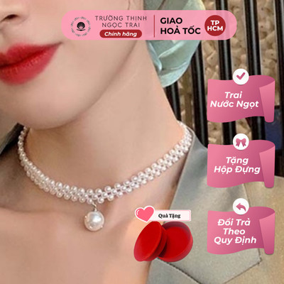 Dây Chuyền Choker Ngọc Trai Hạt 4ly Đan Thanh Lịch, Sang Trọng - Ngọc Trai Trường Thịnh